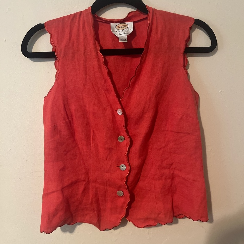 Vintage Talbots 100% Irish Linen Waistcoat Vest